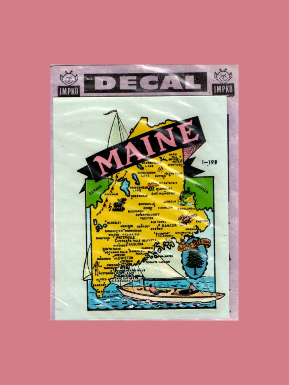 5/$20 Maine State Vintage IMPKO Water Slide Decal Travel Souvenir